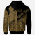 Papua New Guinea Zip Hoodie Gold Color Symmetry Style - Polynesian Pride