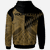 Papua New Guinea Custom Zip Hoodie Gold Color Symmetry Style - Polynesian Pride