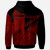 Papua New Guinea Custom Zip Hoodie Red Color Symmetry Style - Polynesian Pride