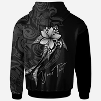 Palau Custom Hoodie Fish With Plumeria Flowers Style - Polynesian Pride