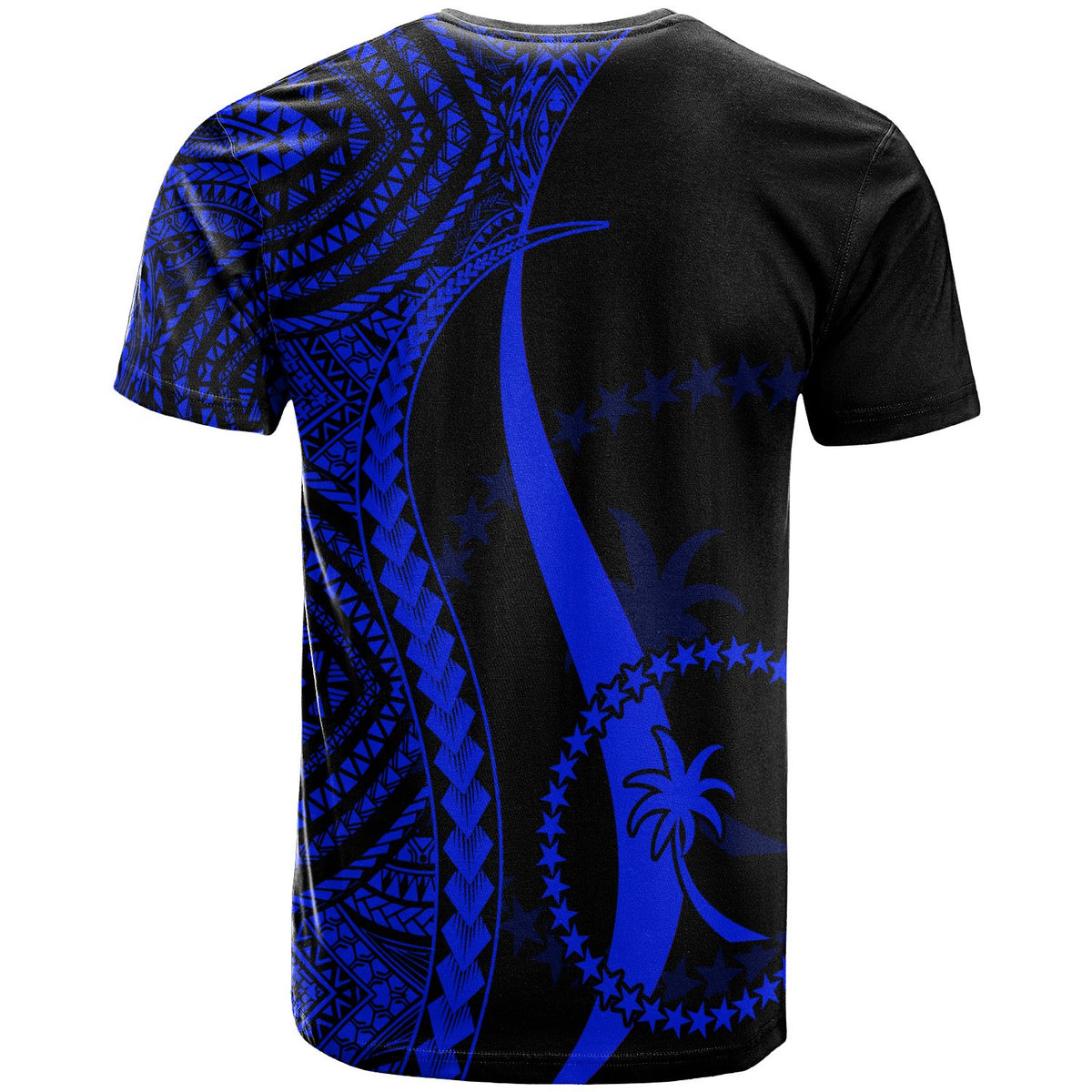 Chuuk T Shirt Blue Micronesian Tentacle Tribal Pattern - Polynesian Pride