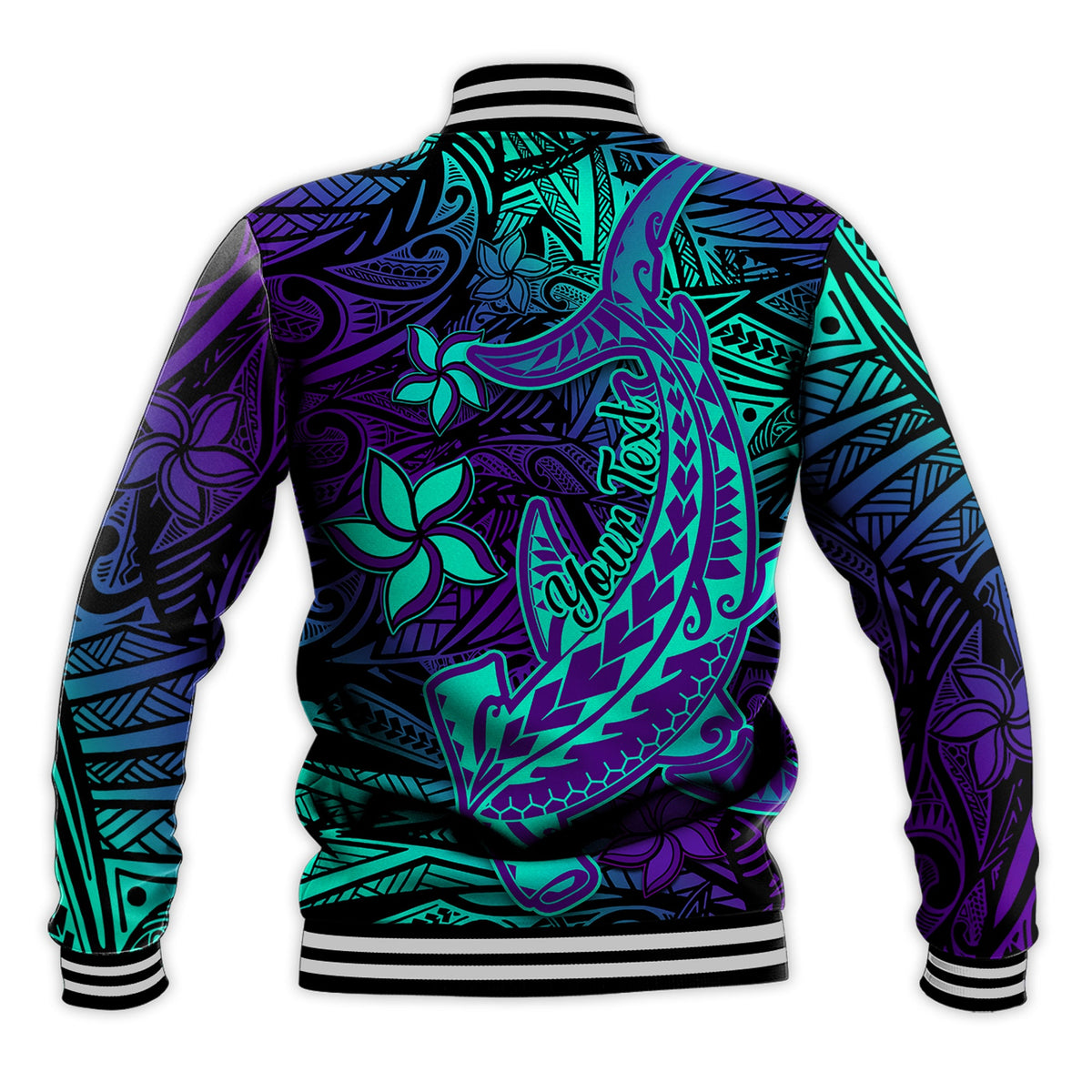 (Custom Personalised) Polynesian Baseball Jacket Purple Paradise Hawaiian Tribal Hammerhead Shark LT14 - Polynesian Pride