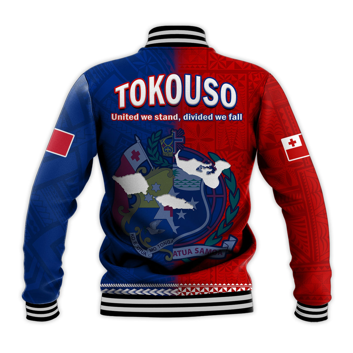 TokoUso Baseball Jacket Tonga and Samoa United We Stand Divided We Fall LT14 - Polynesian Pride