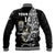 (Custom Text And Number) New Zealand Silver Fern Rugby Baseball Jacket All Black Maori Version Black LT14 - Polynesian Pride