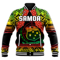 Samoa Rugby Baseball Jacket Teuila Torch Ginger Gradient Style LT14 - Polynesian Pride