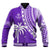 (Custom Text and Number) Fiji Rugby Sevens Baseball Jacket Fijian 7s Tapa Polynesian Purple LT13 - Polynesian Pride