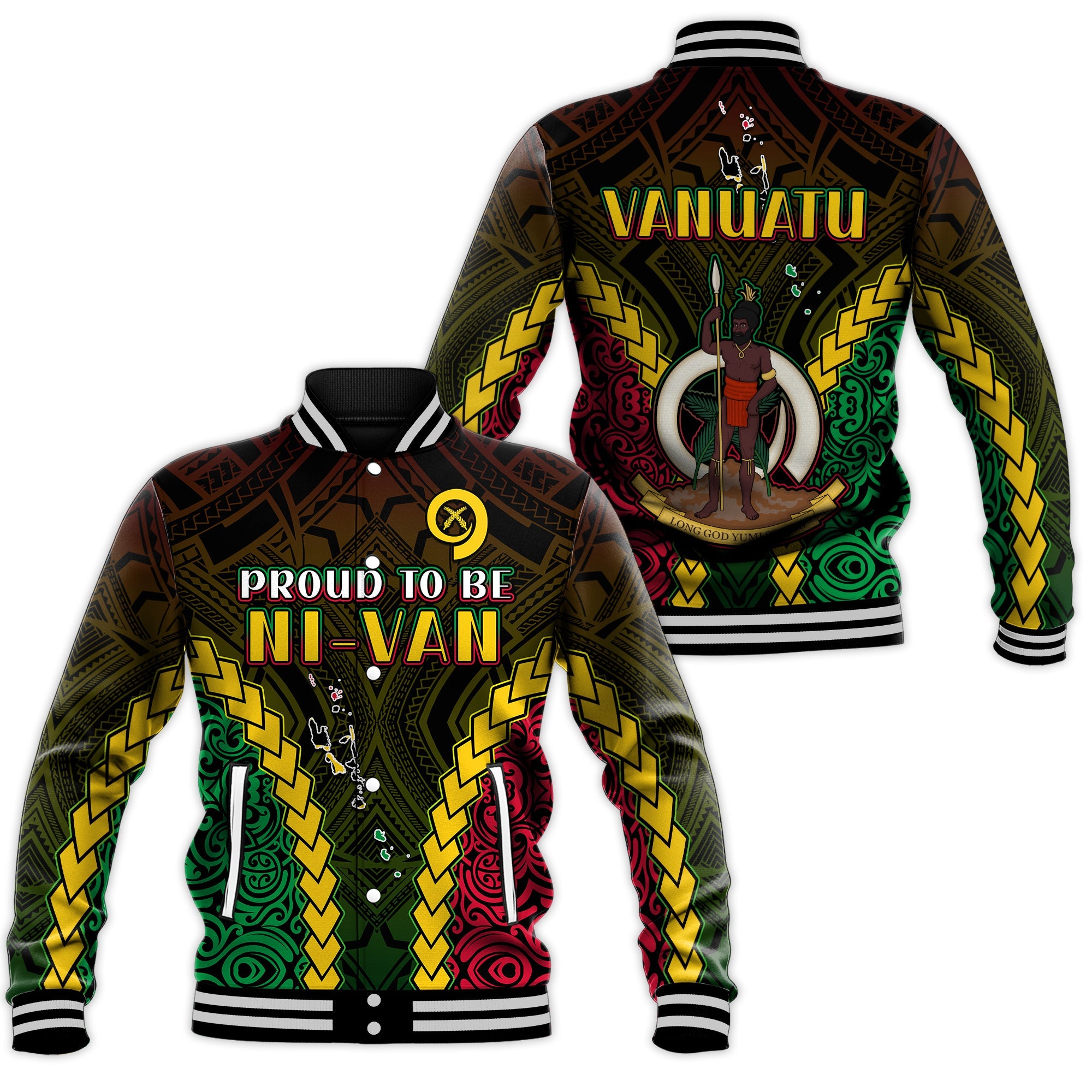 Vanuatu Indigenous Baseball Jacket Proud To Be Ni - Vanuatu Polynesian Pattern LT13 Unisex Black - Polynesian Pride