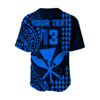 (Custom Text and Number) Hawaii Day Kakau Baseball Jersey Proud To Be Hawaiian Blue King Kamehameha and Kanaka Maoli LT13 - Polynesian Pride
