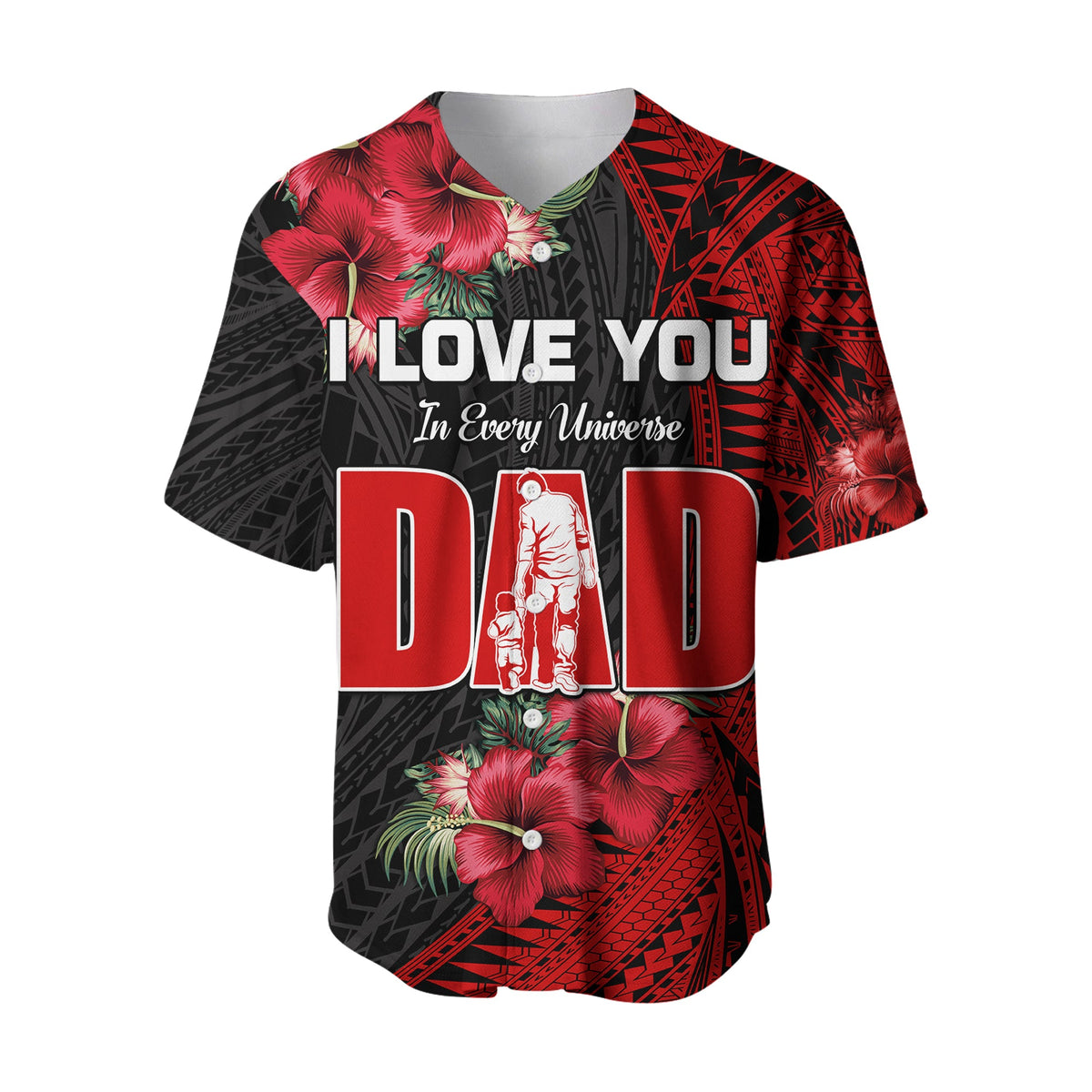 Happy Fathers Day Baseball Jersey Polynesian Best Dad Ever LT13 - Polynesian Pride