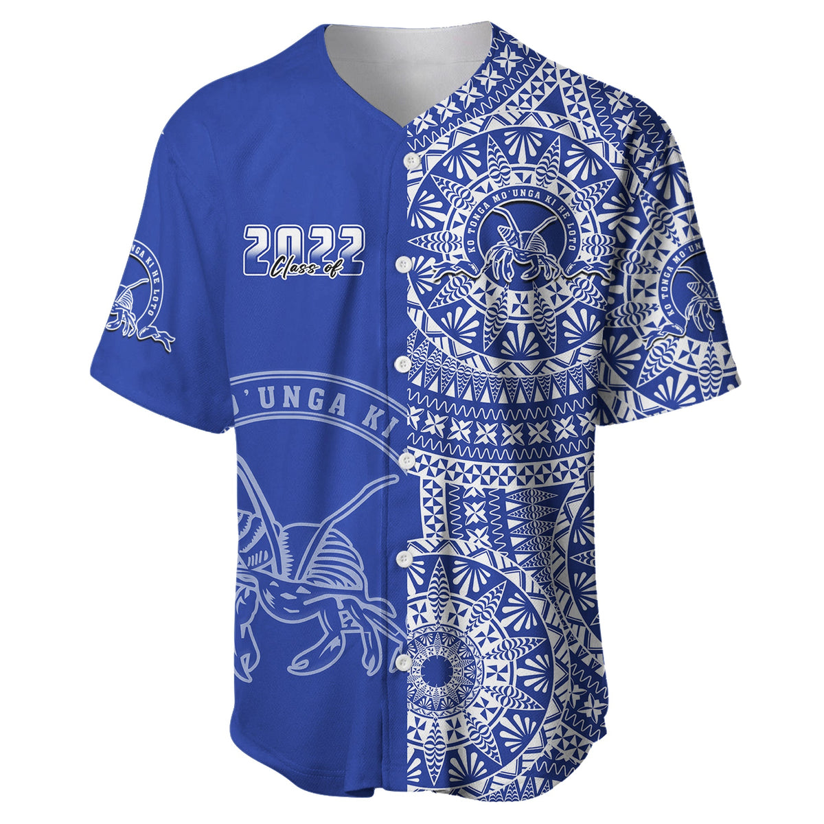 (Custom Text And Number) Tupou Tonga College Baseball Jersey Class Of Year Tongan Ngatu Pattern LT14 - Polynesian Pride