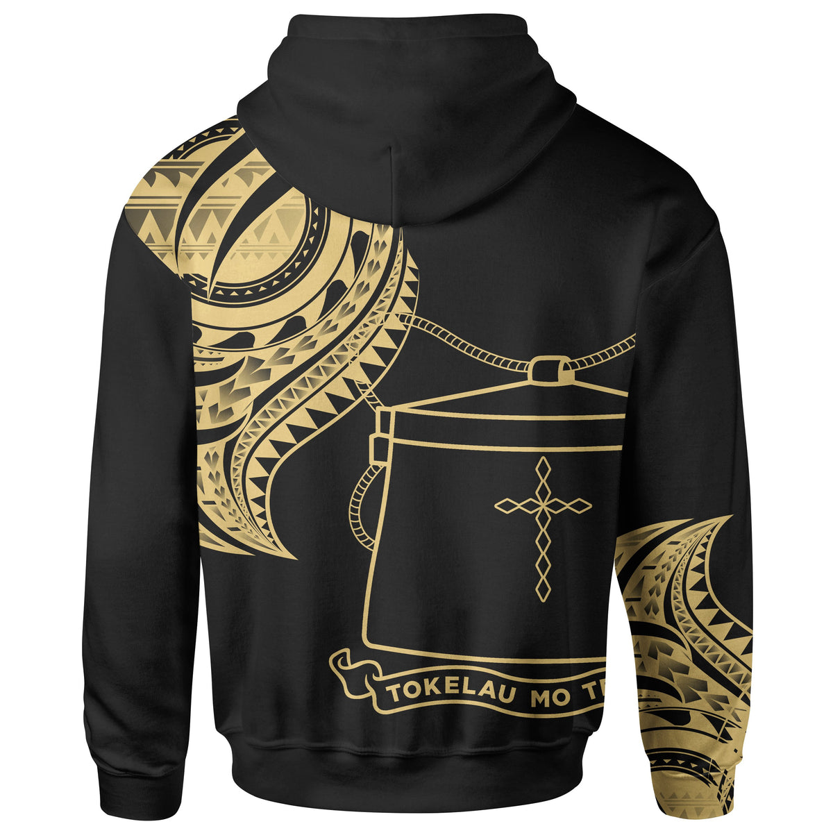 Tokelau Hoodie Tokelau Tatau Gold Patterns With Coat ofrms - Polynesian Pride