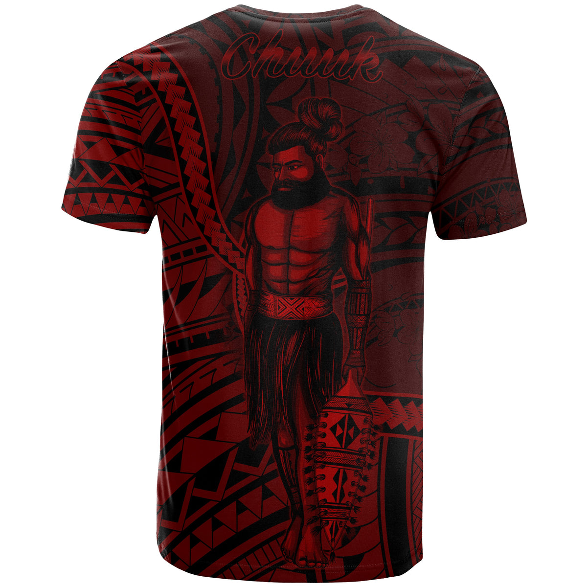 Chuuk State T Shirt Seal of Chuuk State Polynesian Red Patterns - Polynesian Pride