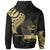 Papua New Guinea Zip Hoodie Papua New Guinea Tatau Gold Patterns With Coat of Arms - Polynesian Pride