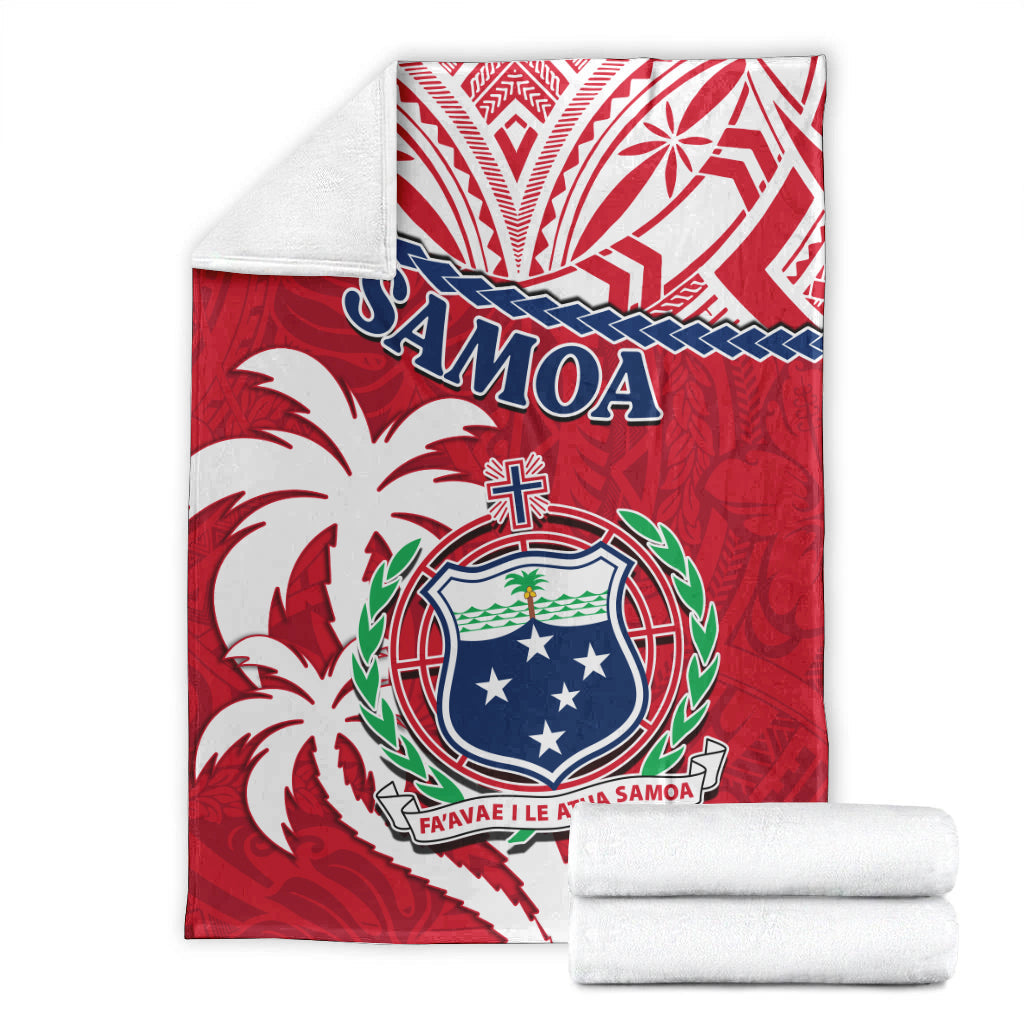 Samoa Premium Blanket Samoan Coat Of Arms With Coconut Red Style LT14 - Polynesian Pride