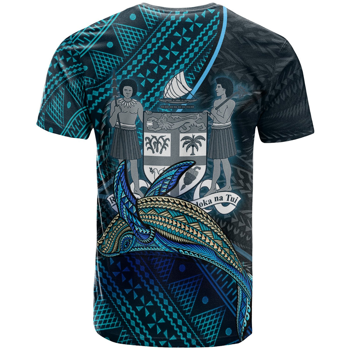 Fiji T Shirt Ba Seal Fiji With Blue Whale - Polynesian Pride