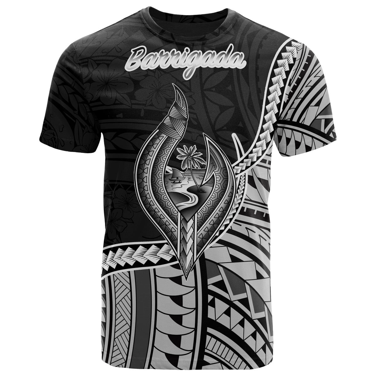 Guam T Shirt Barrigada Polynesian Patterns Unisex Black - Polynesian Pride