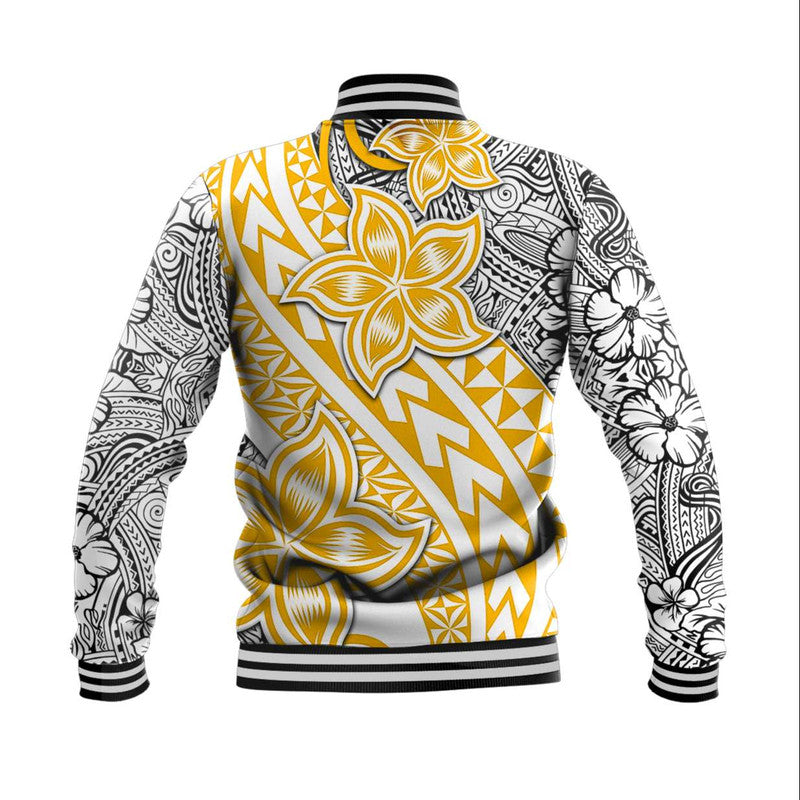 Traditional Polynesian Tribal Tattoo Retro Baseball Jacket Yellow LT9 - Polynesian Pride