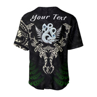 (Custom Personalised) Aotearoa Fern Baseball Jersey Maori Manaia and Fish LT13 - Polynesian Pride