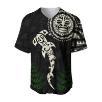 (Custom Personalised) Aotearoa Fern Baseball Jersey Maori Manaia and Fish LT13 - Polynesian Pride