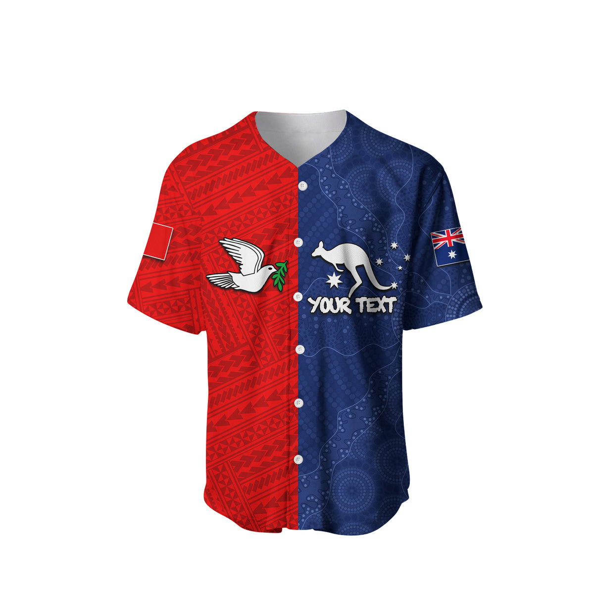 (Custom Personalised) Kalapu Fofoanga Robinvale Baseball Jersey Half Style LT6 - Polynesian Pride