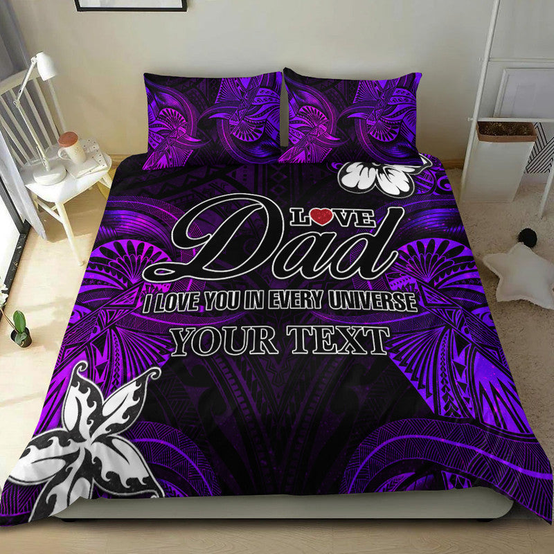 (Custom Personalised) Polynesian Fathers Day Bedding Set I Love You In Every Universe - Purple LT8 - Polynesian Pride