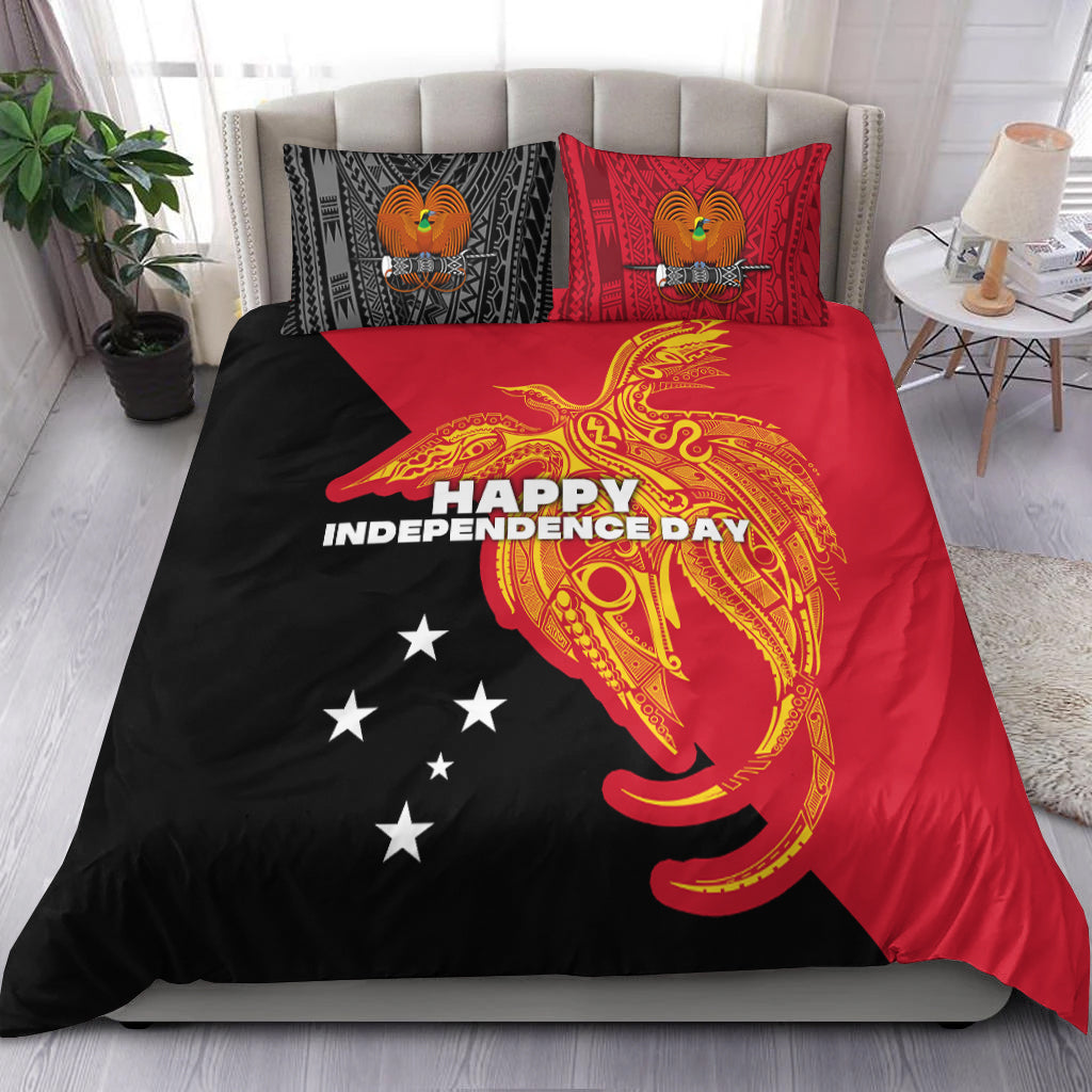 Papua New Guinea Bedding Set Independence Day Flag Style LT16 Black - Polynesian Pride