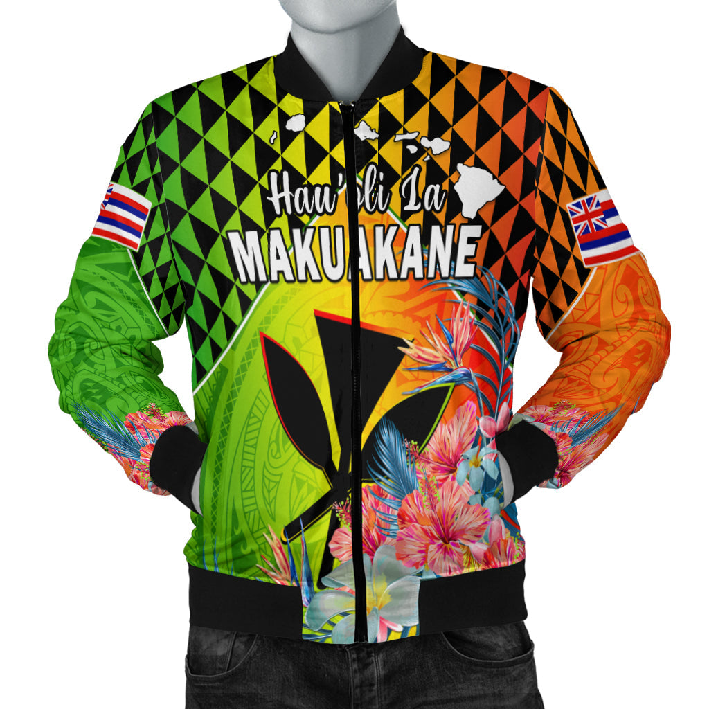 Happy Hawaii Fathers Day Bomber Jacket Hawaiian Tribal Kanaka Maoli Hibiscus LT14 - Polynesian Pride