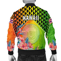Happy Hawaii Fathers Day Bomber Jacket Hawaiian Tribal Kanaka Maoli Hibiscus LT14 - Polynesian Pride