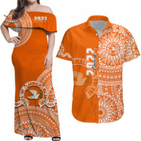 (Custom Text And Number) Tonga Polynesian Matching Hawaiian Shirt and Dress Tailulu College with Ngatu Pattern LT14 Orange - Polynesian Pride
