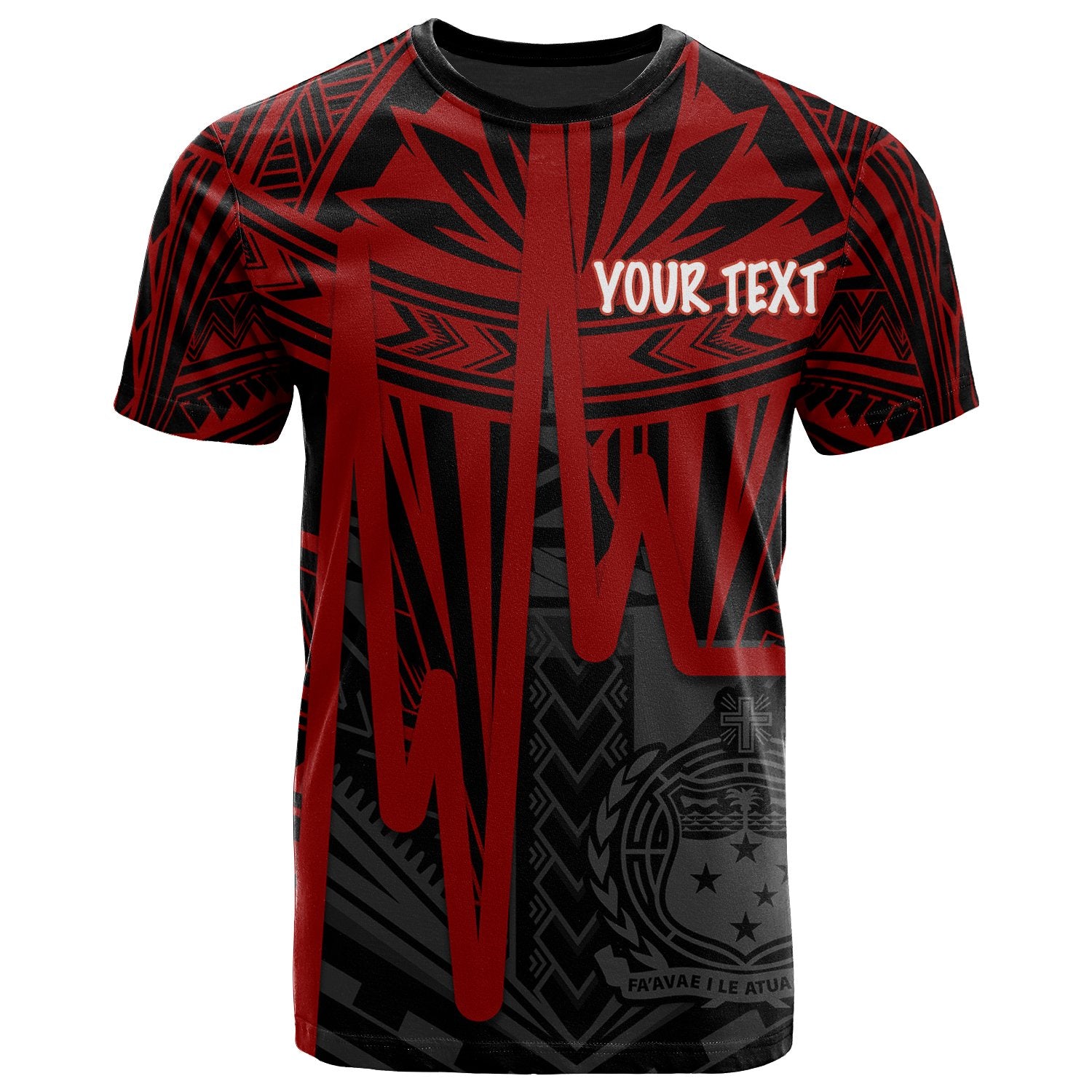 Samoa Custom T Shirt Samoa Seal With Polynesian Pattern In Heartbeat Style (Red) Unisex Red - Polynesian Pride