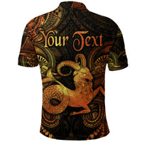 Custom Capricorn Zodiac Polynesian Polo Shirt Unique Style Gold LT8 - Polynesian Pride