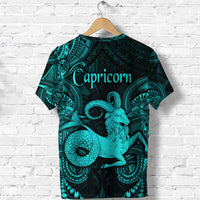 Capricorn Zodiac Polynesian T Shirt Unique Style Turquoise LT8 - Polynesian Pride