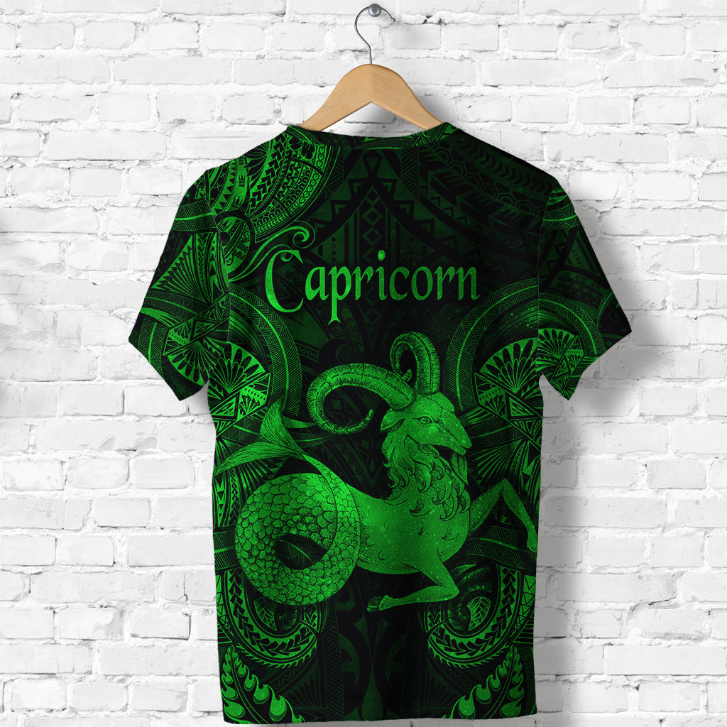 Capricorn Zodiac Polynesian T Shirt Unique Style Green LT8 - Polynesian Pride
