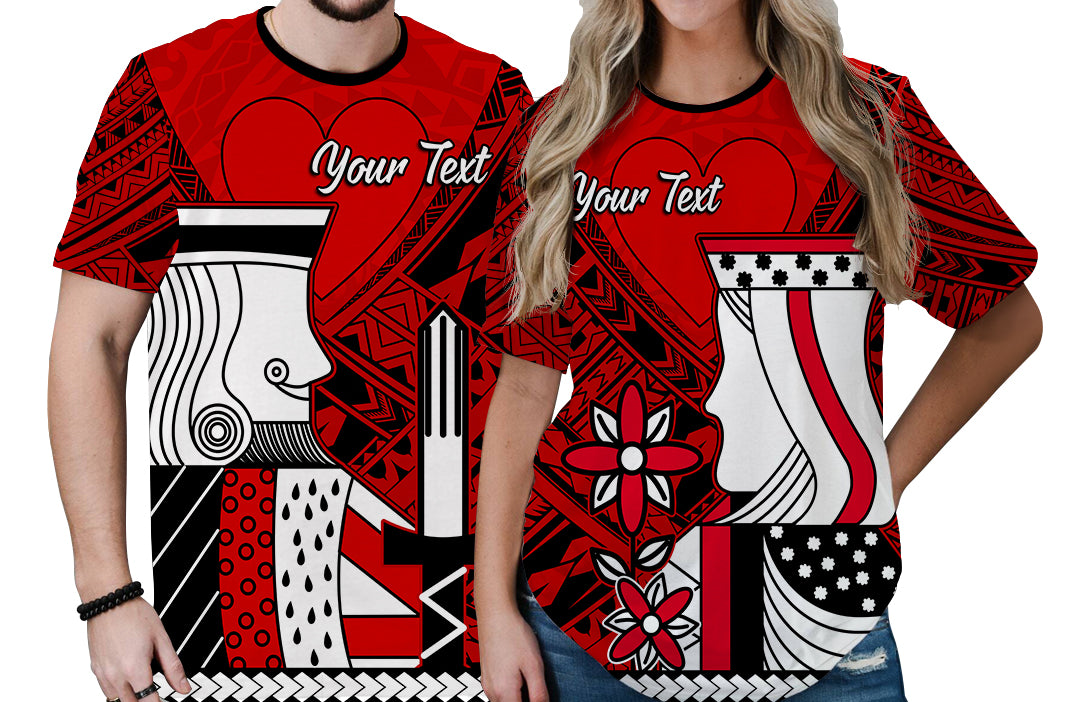 Custom Polynesian Valentine Couple T Shirt Queen and King Heart LT9 6XL - Polynesian Pride