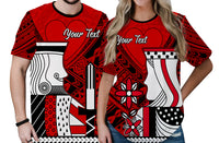 Custom Polynesian Valentine Couple T Shirt Queen and King Heart LT9 6XL - Polynesian Pride