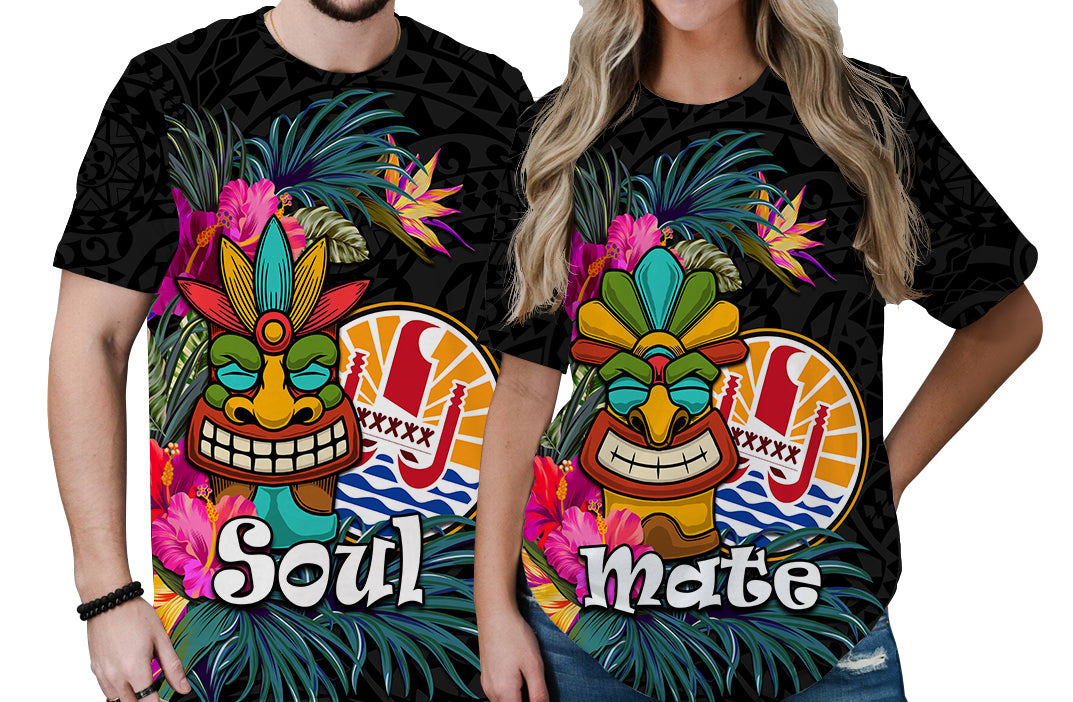 Tahiti Couple Tiki T Shirt Tropical Tribal Love Tahiti LT9 No Men - Polynesian Pride