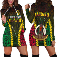 Vanuatu Indigenous Hoodie Dress Proud To Be Ni - Vanuatu Polynesian Pattern LT13 Black - Polynesian Pride