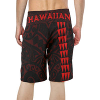 Hawaii Polynesian Warrior Board Shorts Red V.2 - Polynesian Pride