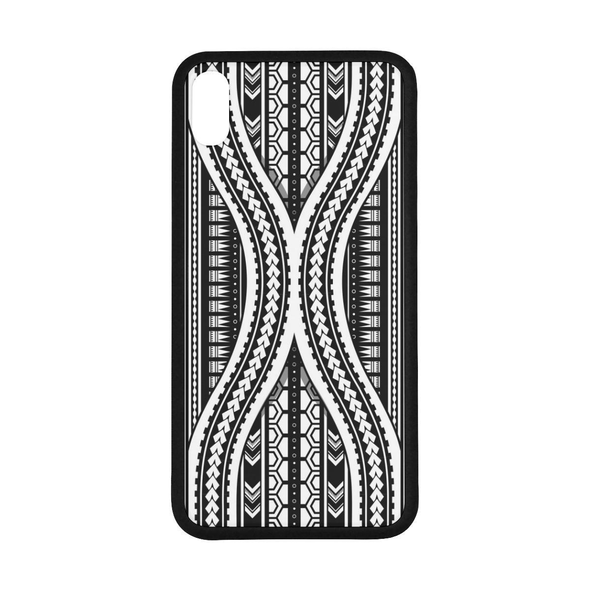 Polynesian 08 Rubber Phone Case One Size iPhone XS Max Black - White - Polynesian Pride