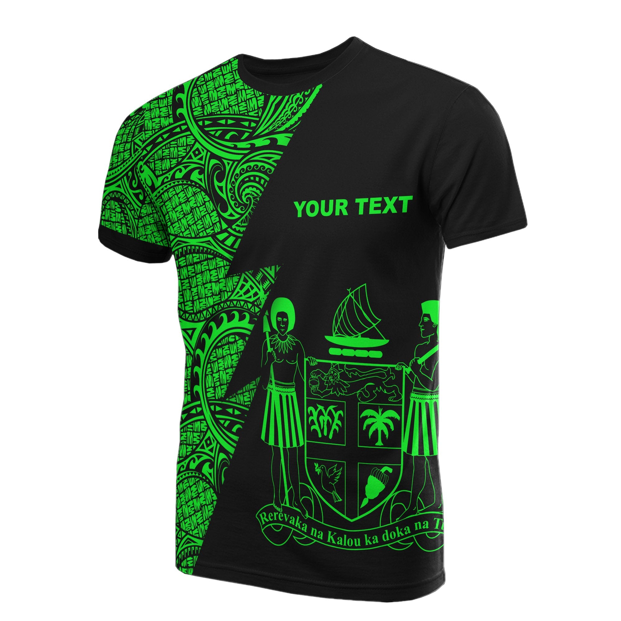 Fiji Custom T Shirt Polynesian Pattern Green Style Unisex Green - Polynesian Pride
