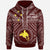 Papua New Guinea Hoodie Flag With Polynesian Patterns (Red) Unisex Red - Polynesian Pride