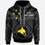 Papua New Guinea Hoodie Flag With Polynesian Patterns (Black) Unisex Black - Polynesian Pride