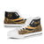 Fiji Custom Personalised High Top Shoes Gold - Polynesian Tentacle Tribal Pattern Crest - Polynesian Pride