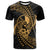 Yap Micronesian T Shirt Gold Spiral Pattern Hibiscus Unisex GOLD - Polynesian Pride