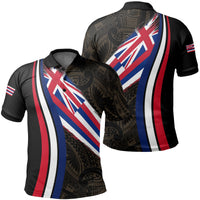 Polynesian Unisex Hawaii Flag Polo Shirt Ten Style Unisex Beige - Polynesian Pride