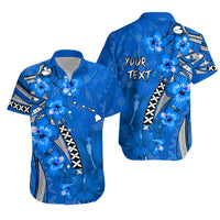 Custom Hawaii Matching Hawaiian Shirt and Dress Polynesia Blue Hibiscus and Map Mystical LT13 - Polynesian Pride