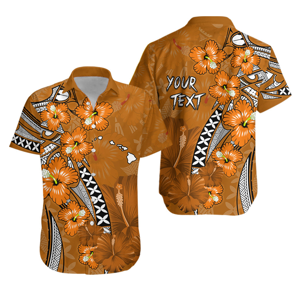 Custom Polynesian Hibiscus with Hawaiian Map Matching Hawaiian Outfits For Couples Gold LT13 - Polynesian Pride