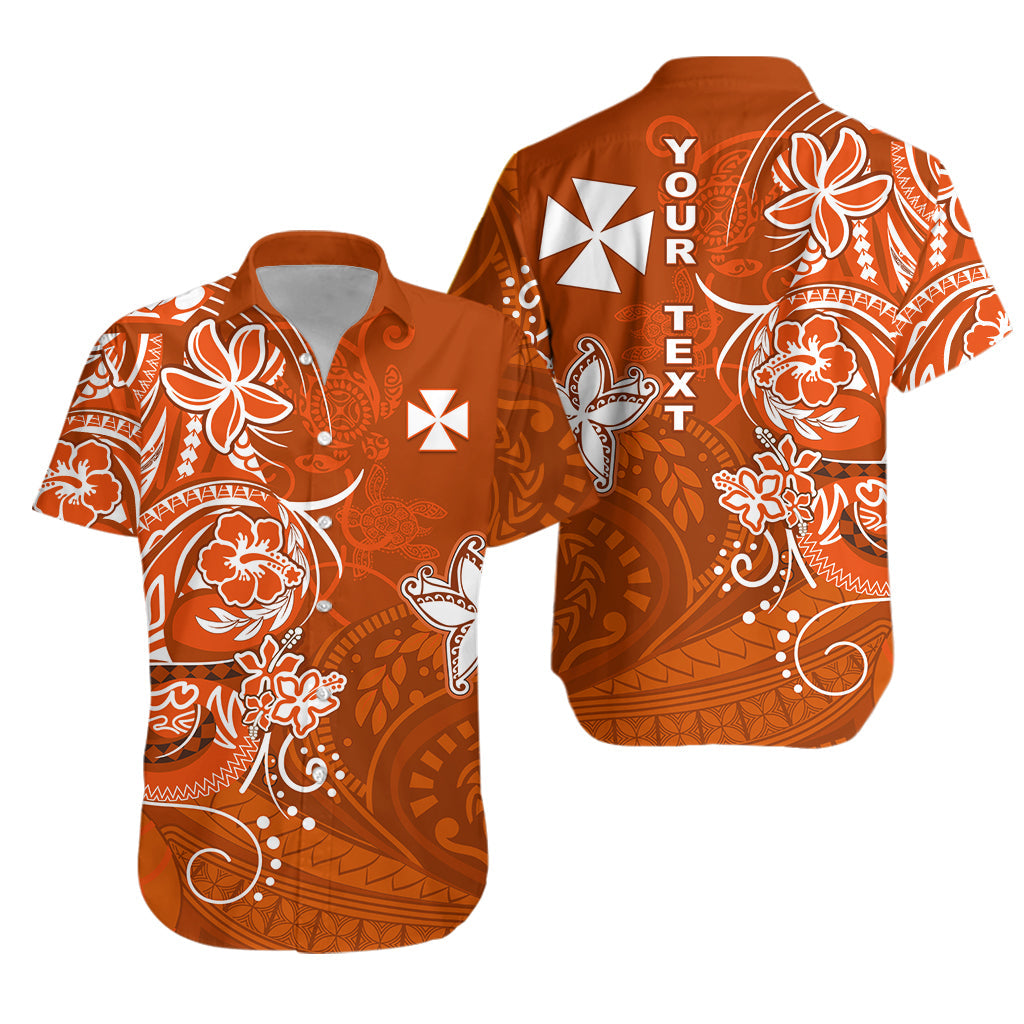 (Custom Personalised) Wallis et Futuna Hawaiian Shirt Polynesia Orange Sea Turtle and Flowers LT13 Unisex Orange - Polynesian Pride