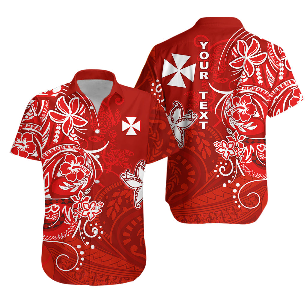 (Custom Personalised) Wallis et Futuna Hawaiian Shirt Polynesia Red Sea Turtle and Flowers LT13 Unisex Red - Polynesian Pride