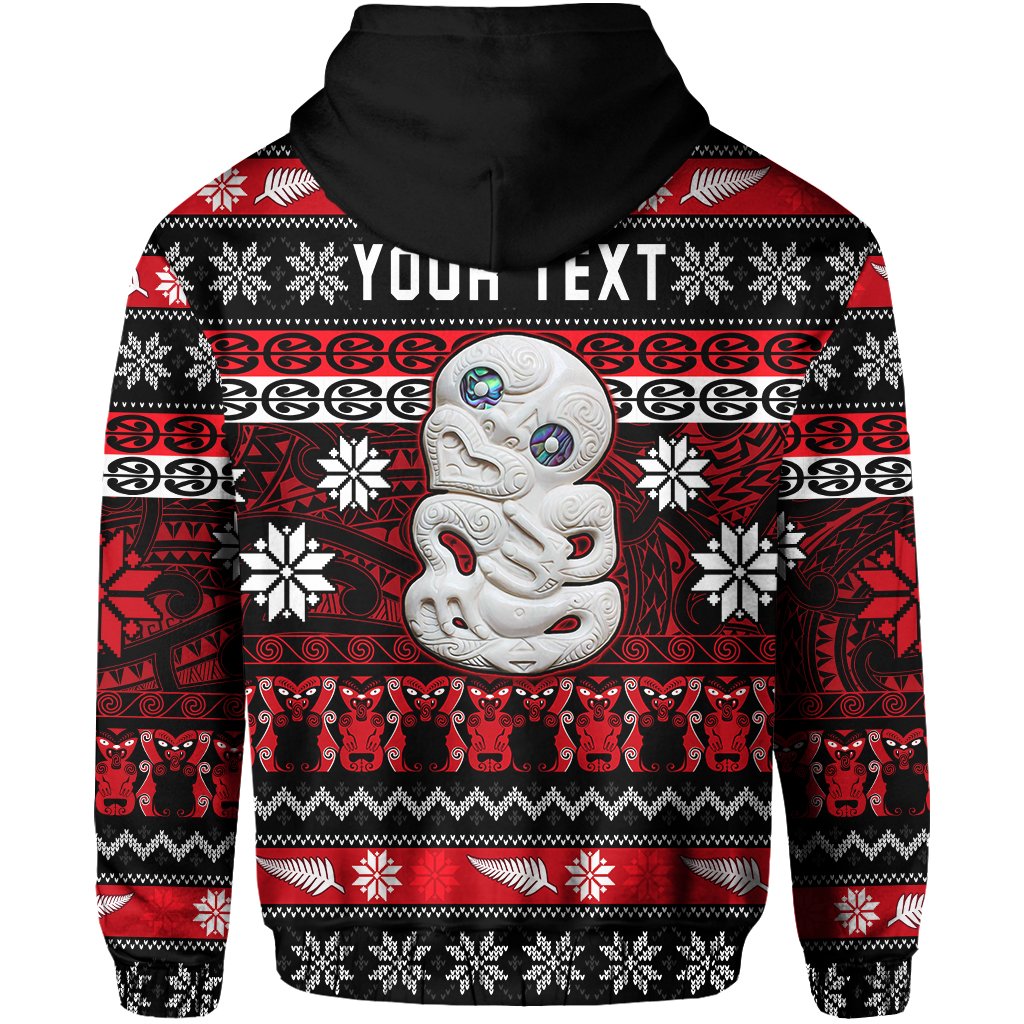 Custom New Zealand Hei Tiki Christmas Hoodie Maori Meri Kirihimete LT13 - Polynesian Pride